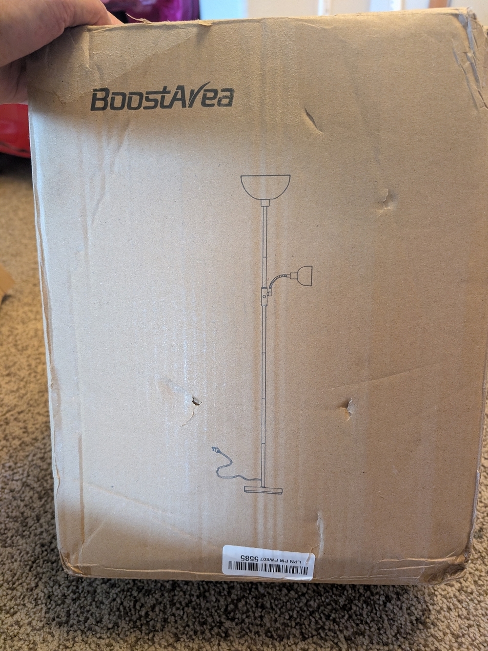 BoostArea Two-Head Floor Lamp - Brown Finish